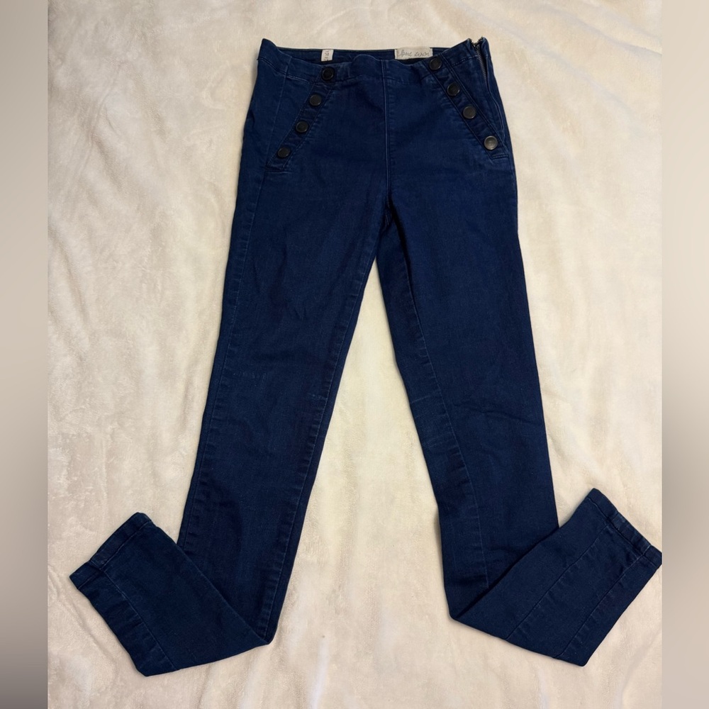 Pull&Bear Dark Blue Denim with Button Accent
